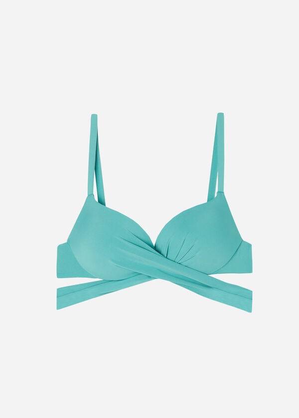 Topy Do Bikín Calzedonia Polstrované Push Up Indonesia Eco Damske Tyrkysové | SK1818QZ