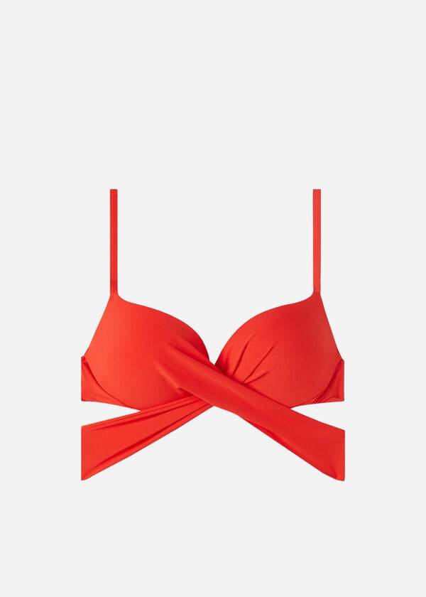 Topy Do Bikín Calzedonia Polstrované Push Up Indonesia Eco Damske Červené | SK1819WY