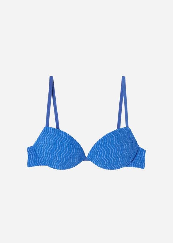 Topy Do Bikín Calzedonia Polstrované Push-Up Mykonos Damske Modre | SK1869MA