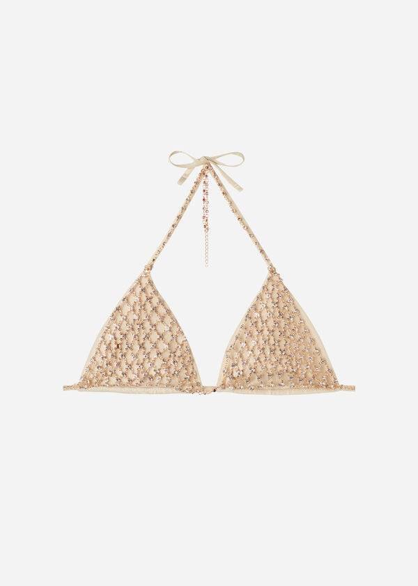 Topy Do Bikín Calzedonia Rhinestone Triangle String Luxor Damske Zlate | SK1958AP