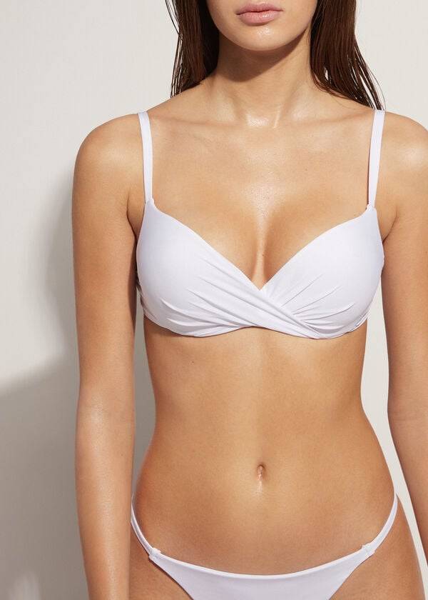 Topy Do Bikín Calzedonia Super Polstrované Push Up Indonesia Eco cobey Damske Biele | SK1977RW